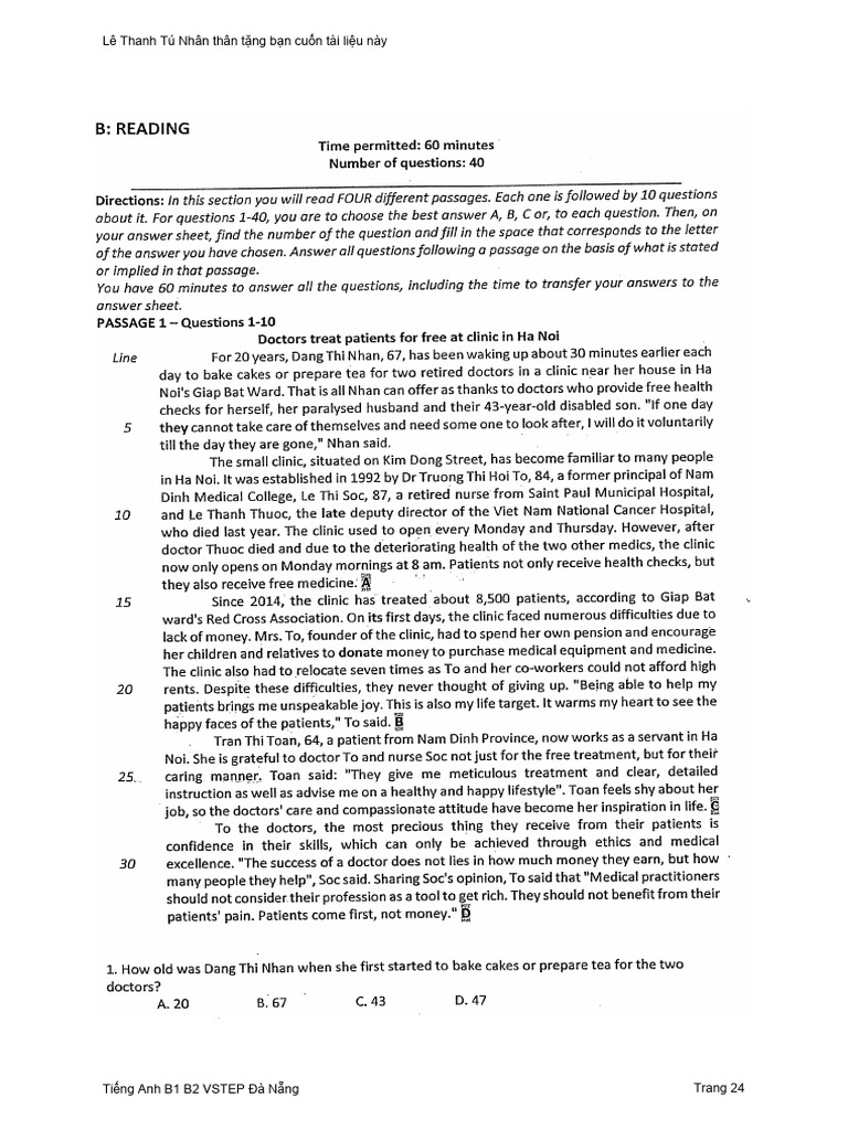 Reading Test 2 | PDF
