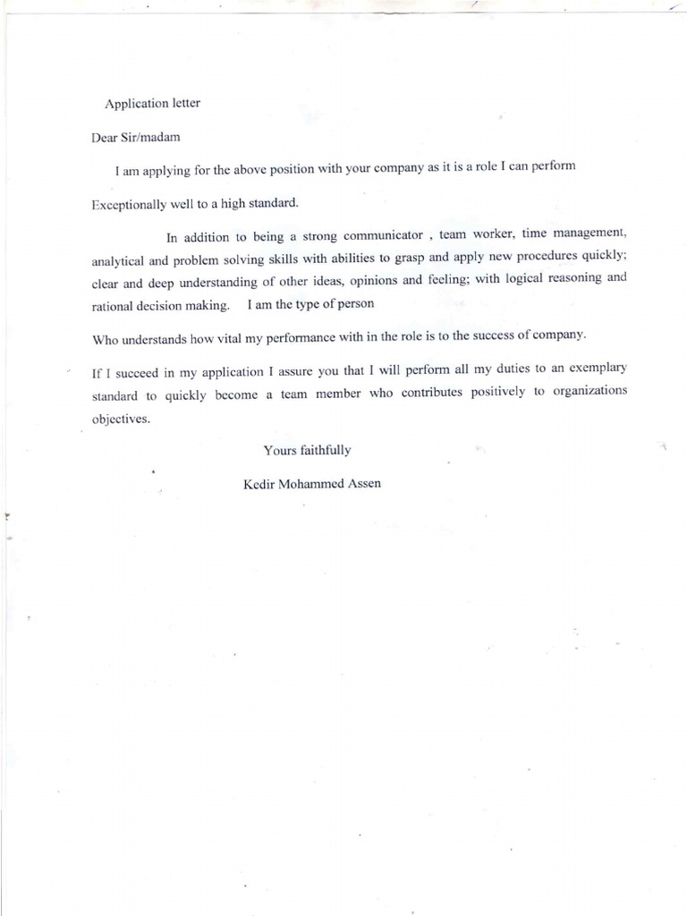 Applicatin Letter and CV | PDF