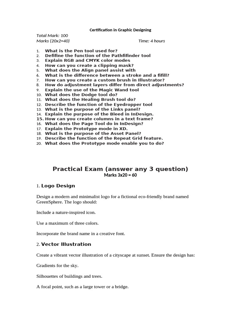 Graphic Design Certification Exam Guide | PDF | Graphic Design | Image ...