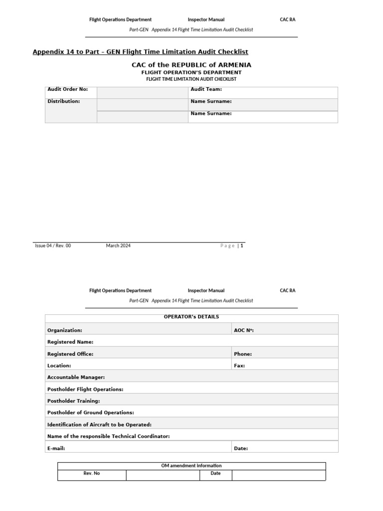 Appendix 14 To Part-GEN FTL Audit CL | PDF