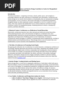 Assessing How Architecture and Interior Design Contribute to Justice for Marginalized Populations in the Built Environment