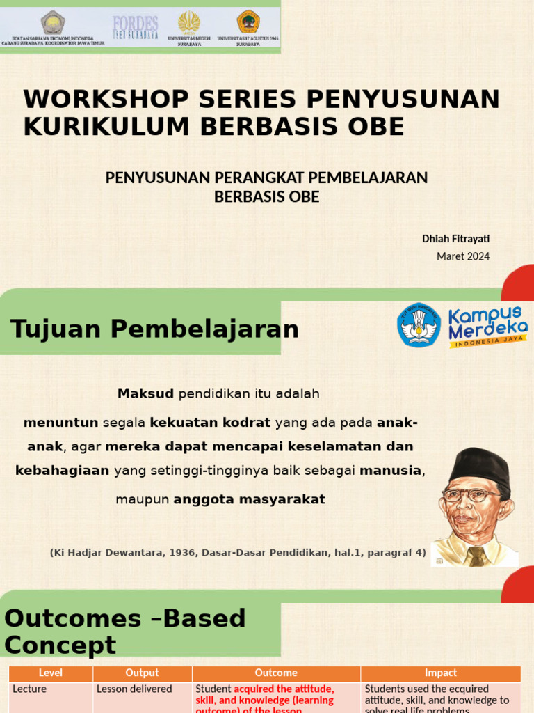 Workshop Series Penyusunan Kurikulum Berbasis Obe | PDF