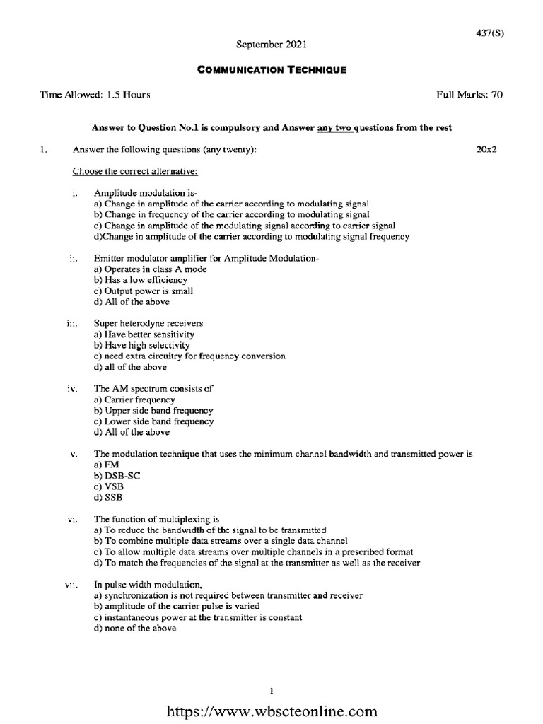 CSWT 4 Sem Communication Technique 437 S Sep 2021 | PDF