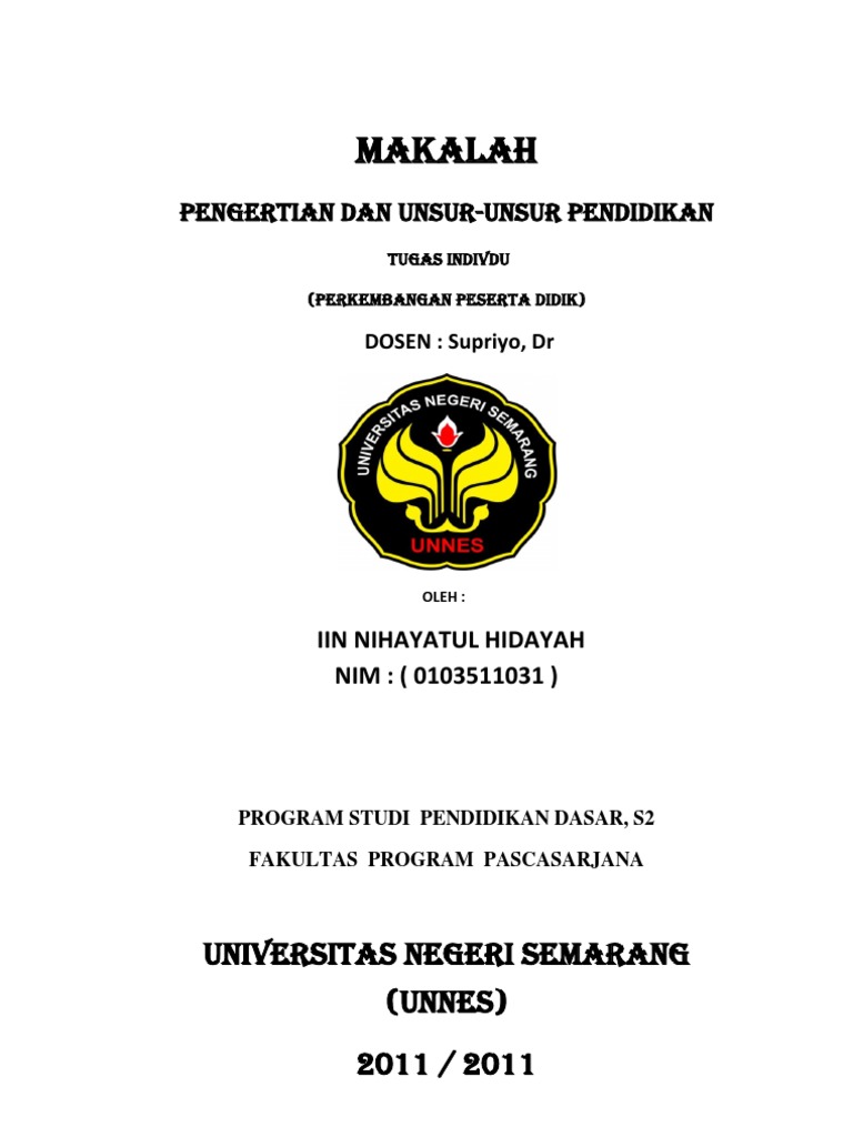 Contoh Makalah Pendidikan Karakter