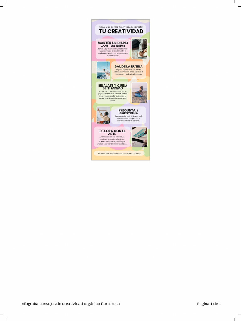 Infografía Consejos de Creatividad Orgánico Floral Rosa | PDF