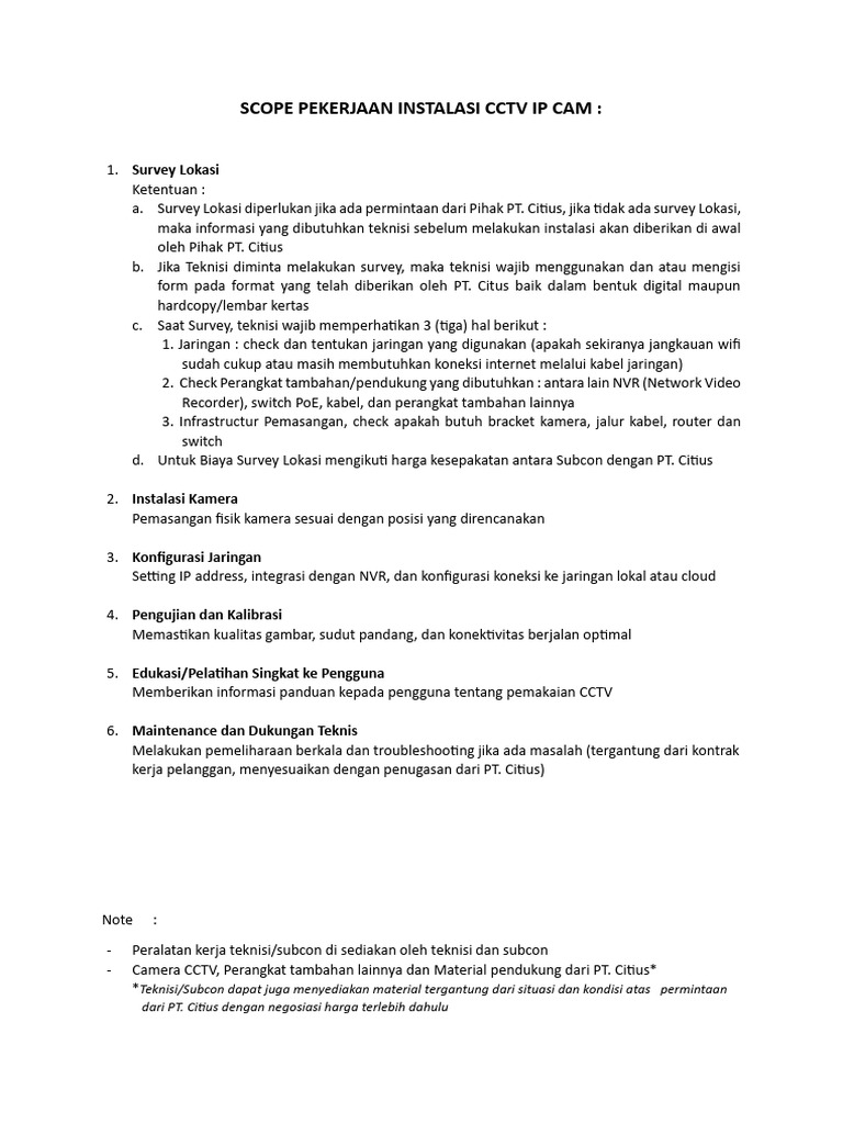 Panduan Instalasi CCTV IP Camera | PDF
