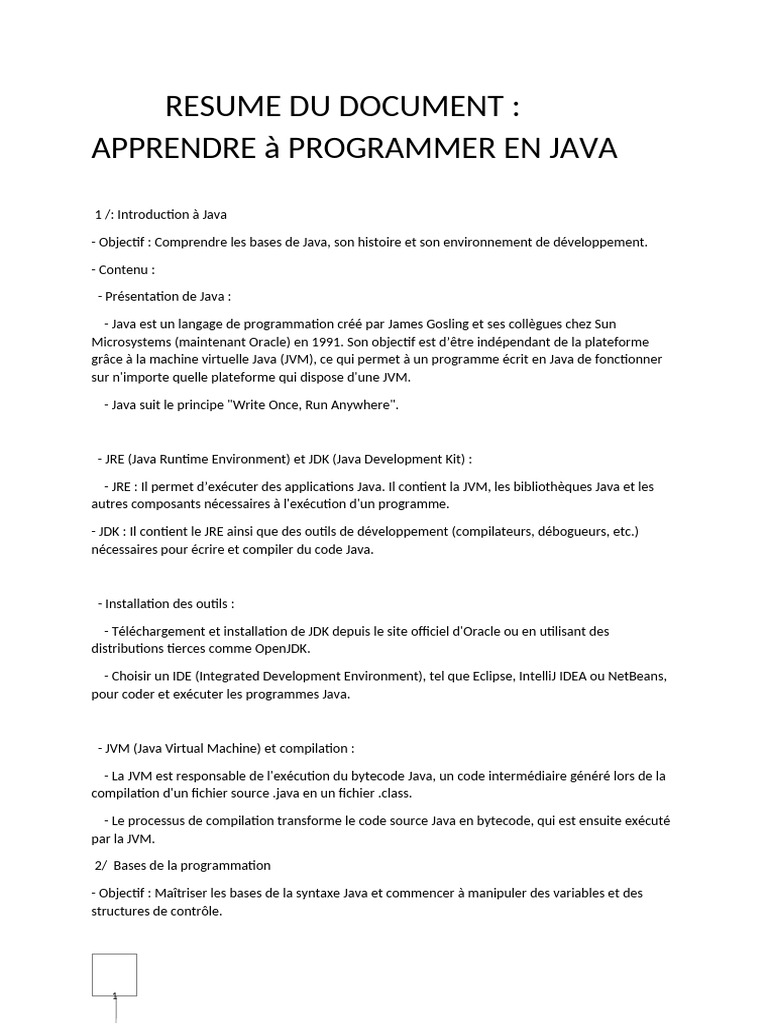 Apprendre à programmer en Java facilement | PDF | Java (Langage de ...