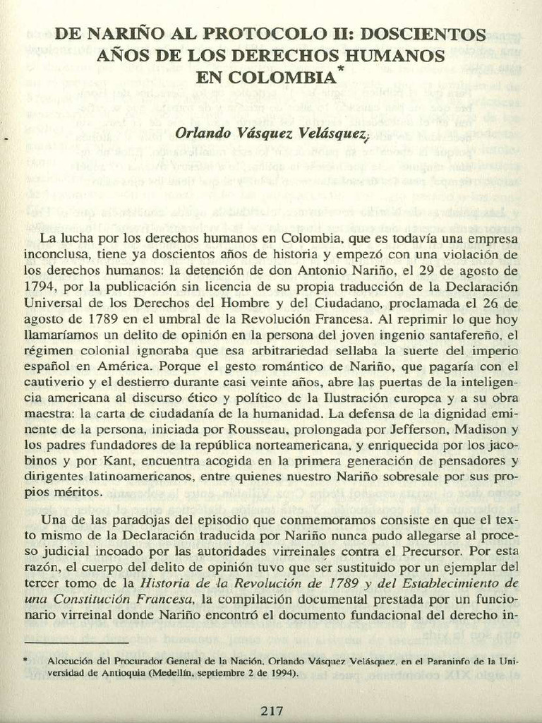 200 Años de Derechos Humanos en Colombia | PDF | Derechos humanos ...