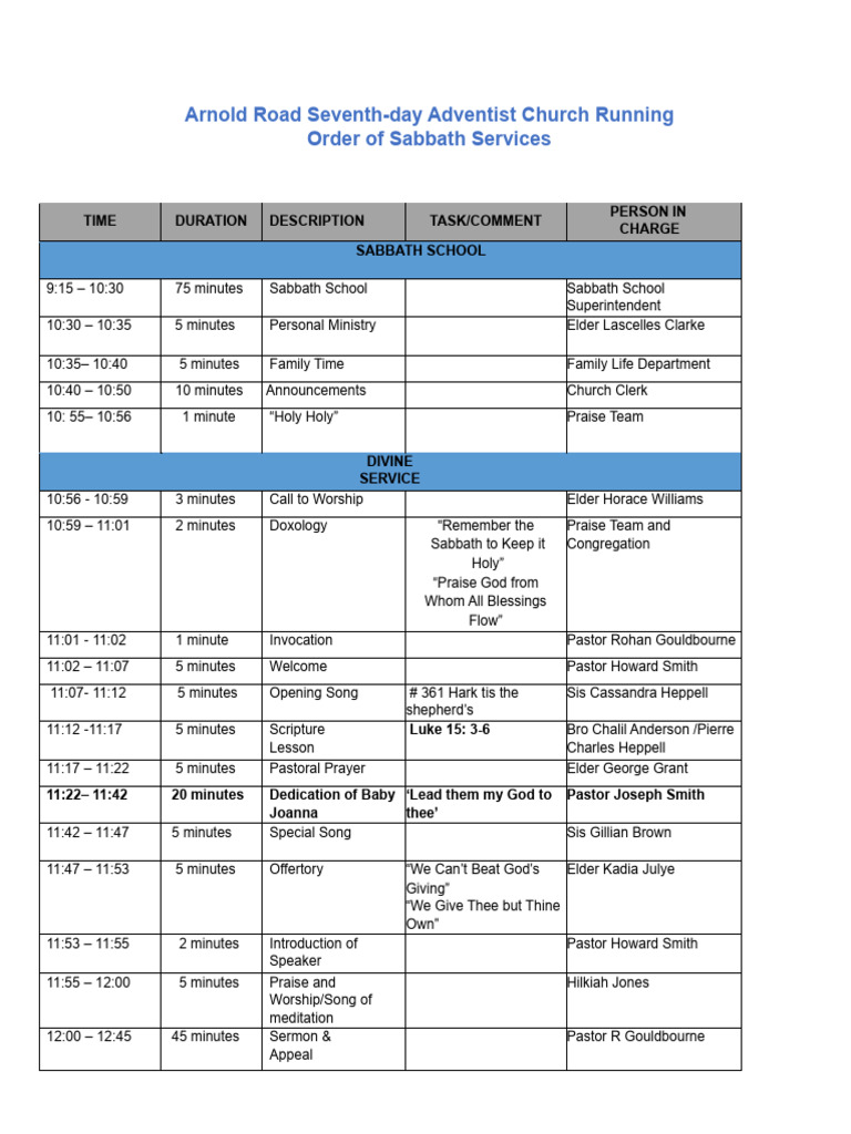 Running Order - May 10, 2025 Final | PDF | Pastor | Christian ...
