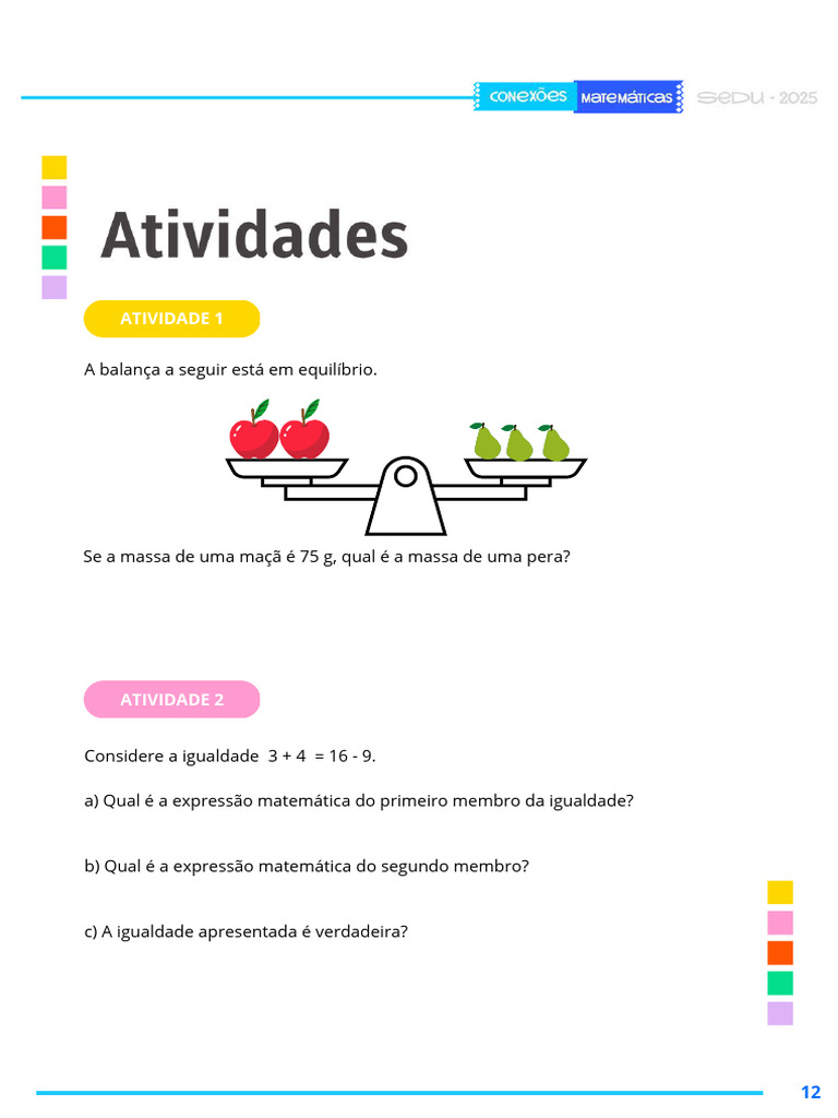Atividades sobre Propriedades da Igualdade 6º Ano | PDF | Matemática