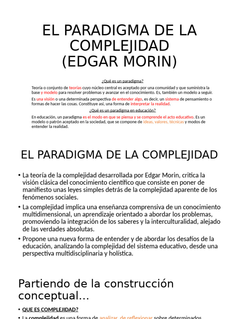 Paradigma de la Complejidad en Educación | PDF | Complejidad | Paradigma