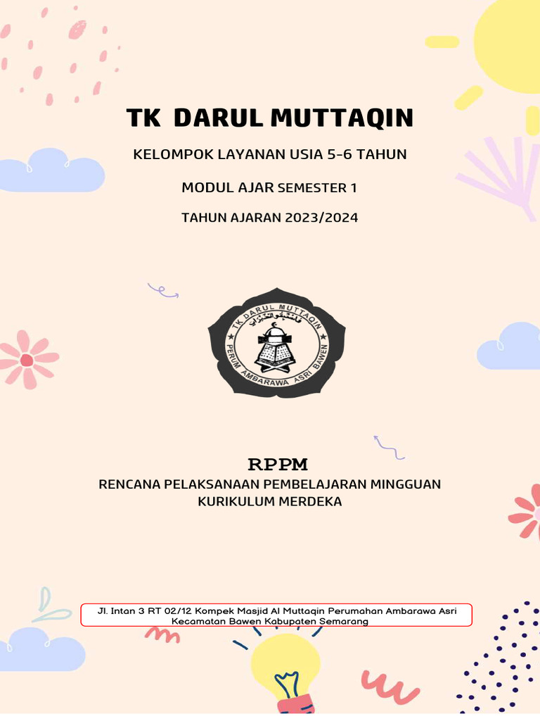 RPPM Kurikulum Merdeka TK Darul Muttaqin | PDF