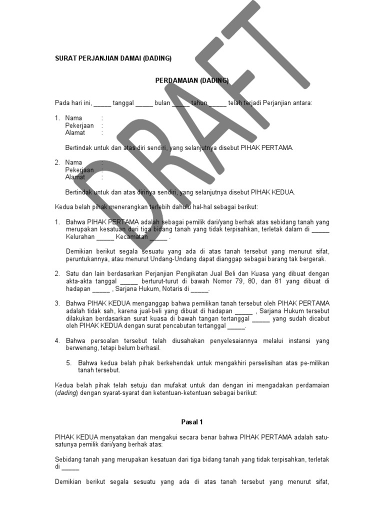Surat Perjanjian Damai PDF