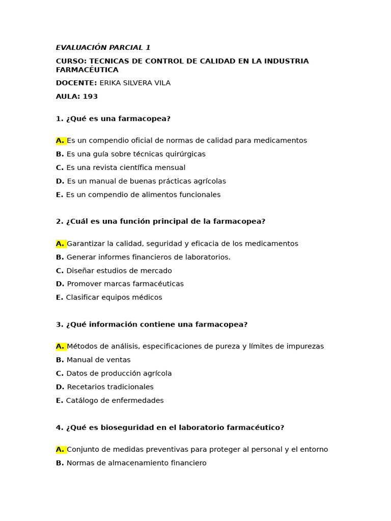 Control de Calidad en la Industria Farmacéutica | PDF | Farmacia ...