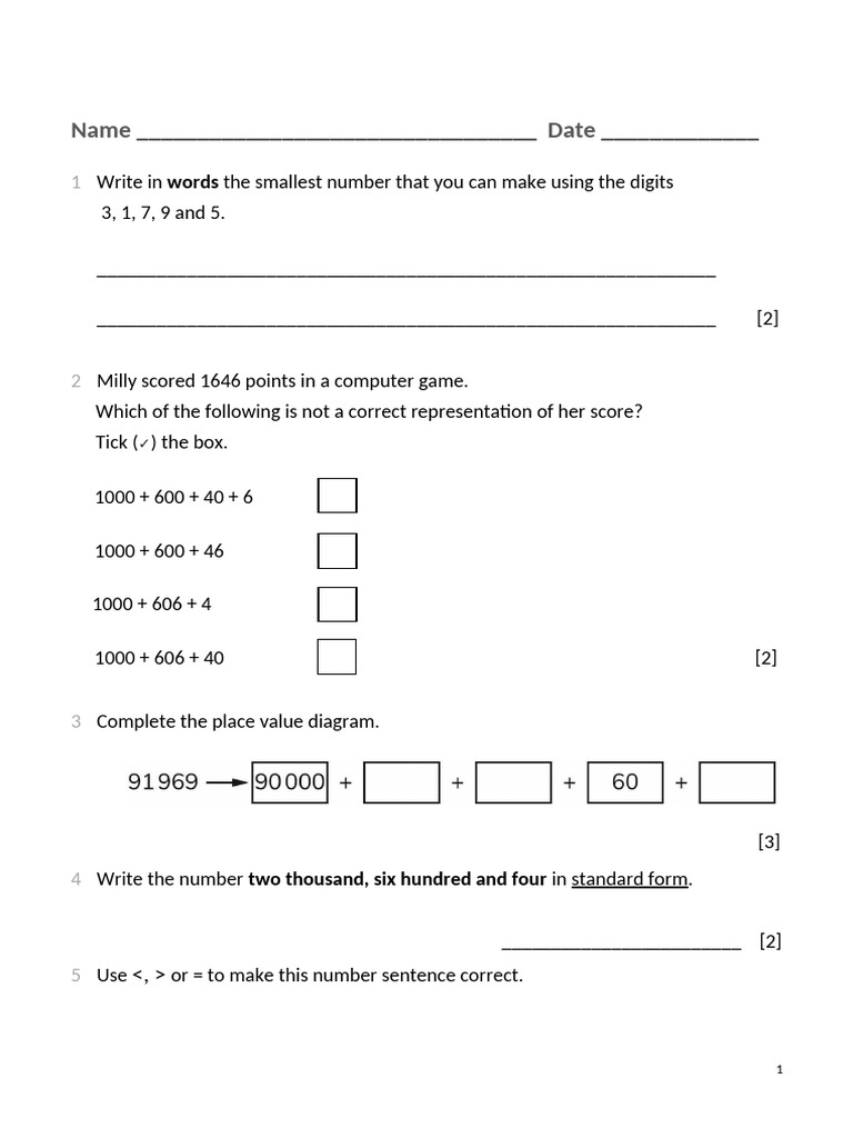 Grade 2 Math Assessment Practice | PDF