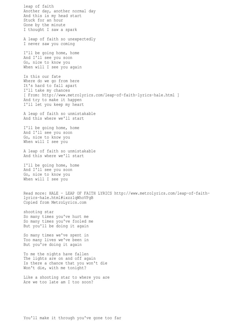 Lyrics | PDF | Leisure | Entertainment (General)