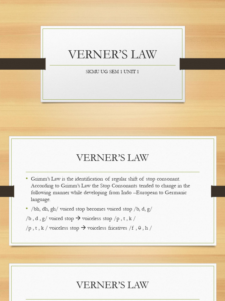 Understanding Verner's Law in Linguistics | PDF | Consonant | Stress ...