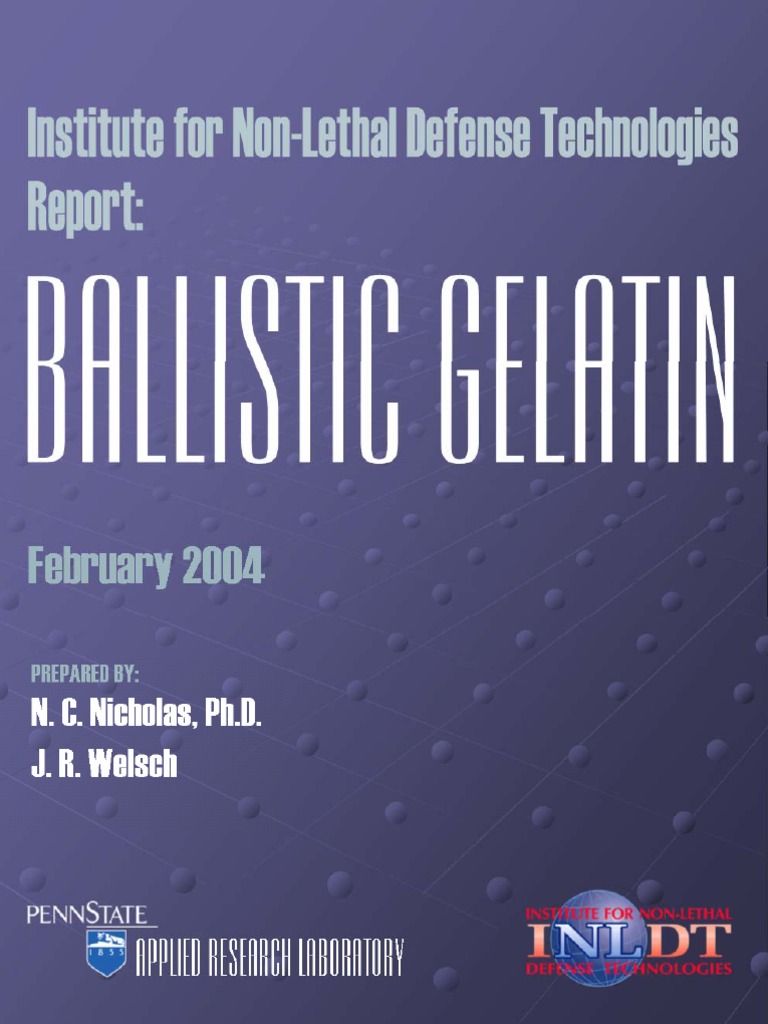 Ballistic Gelatin Report PDF Bullet Projectiles