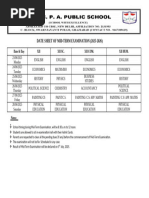 Mid Term Exam Date Sheet 2025-26 | PDF
