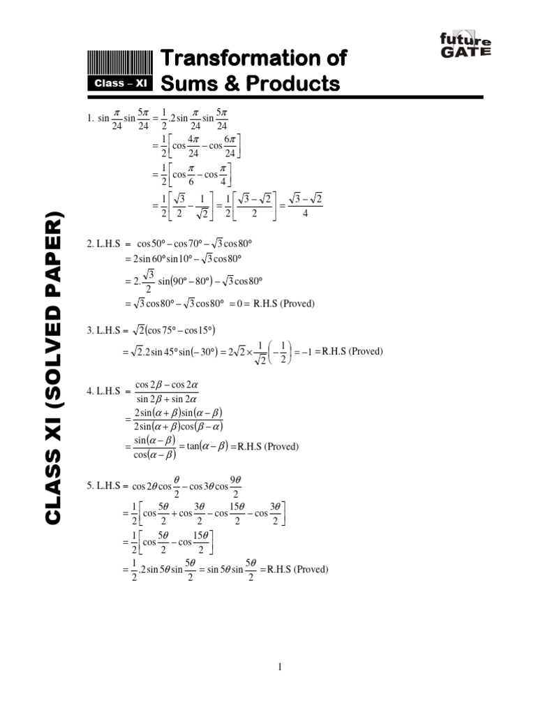 Trigonometric Identities and Proofs | PDF