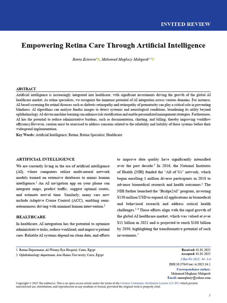 AI Innovations in Retina Care | PDF | Artificial Intelligence ...