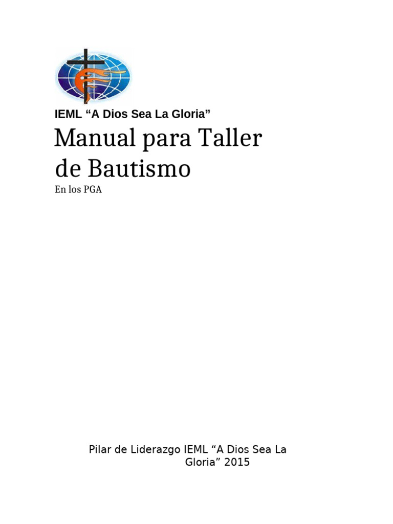 Manual de Bautismo IEML: Guía Práctica | PDF | Bautismo | Sacramentos