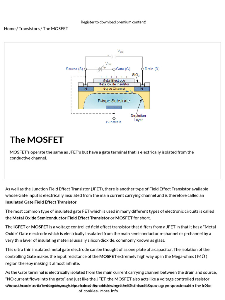 Understanding MOSFET Types and Functions | PDF | Field Effect ...