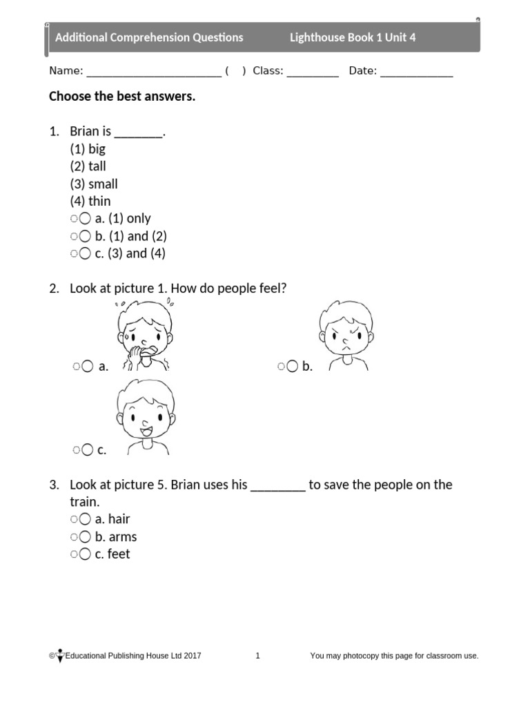 Comprehension Questions for Lighthouse Unit 4 | PDF