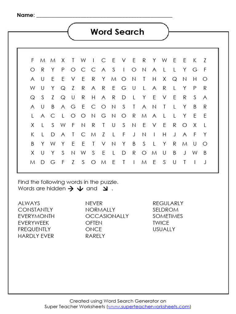Super Teacher Worksheets Word Search | PDF | Word Search | Word Puzzles