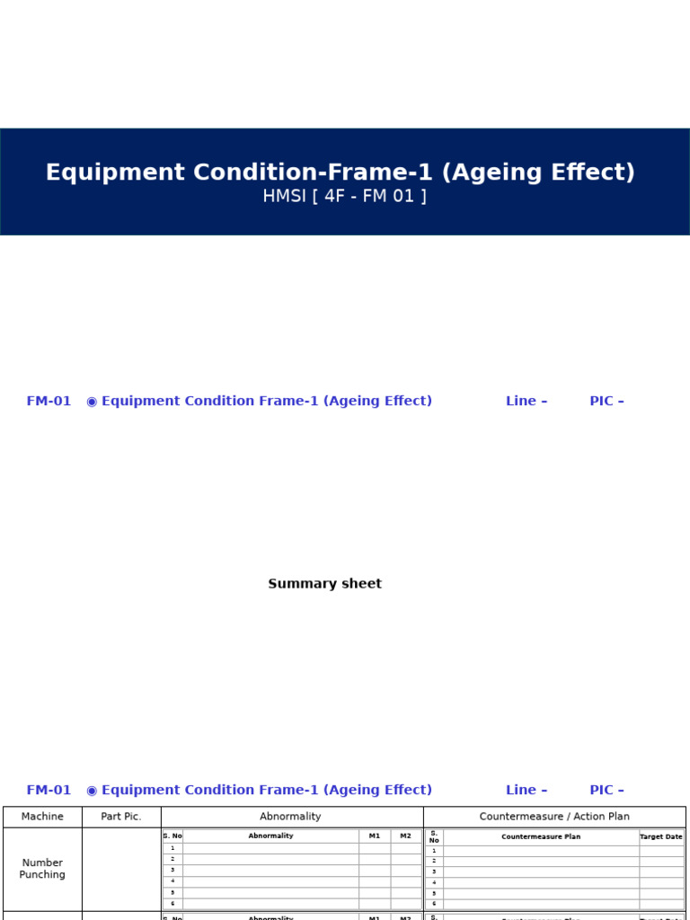 Equipment Condition Frame-1 Analysis | PDF