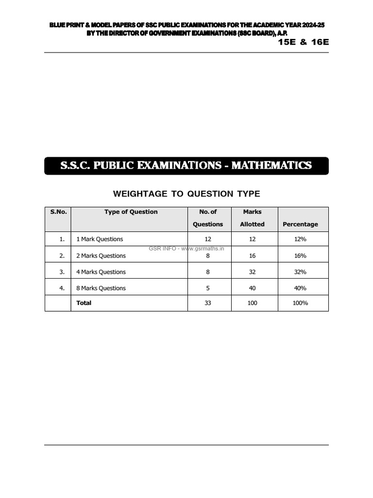 SSC Maths Question Paper 2025 Overview | PDF | Circle | Area