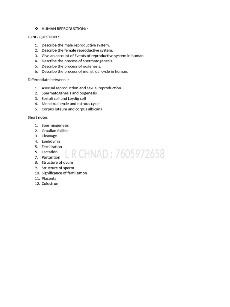 Human Reproductive System | PDF