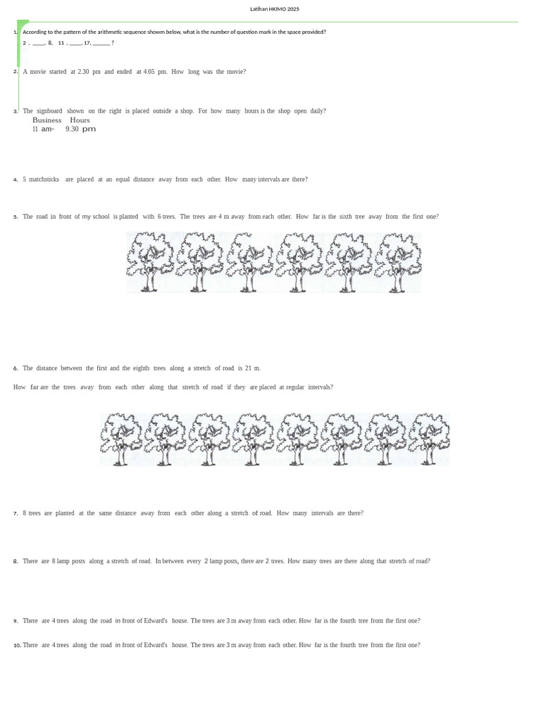 HKIMO 2025 Practice Questions | PDF