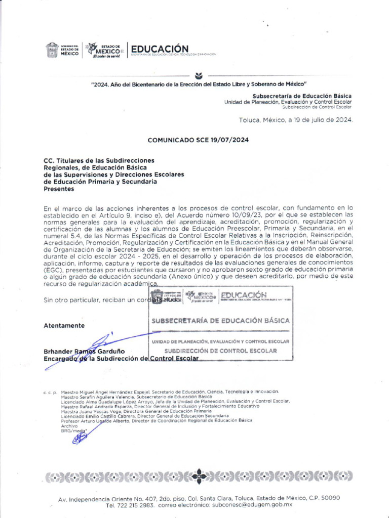 Comunicado SCE 19072024 EGC 2425 PDF — free download