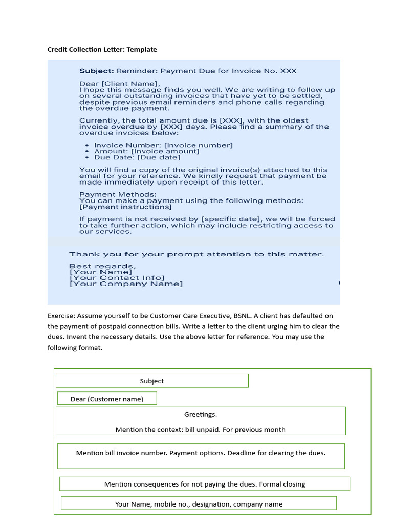 Credit Collection Letter Template | PDF