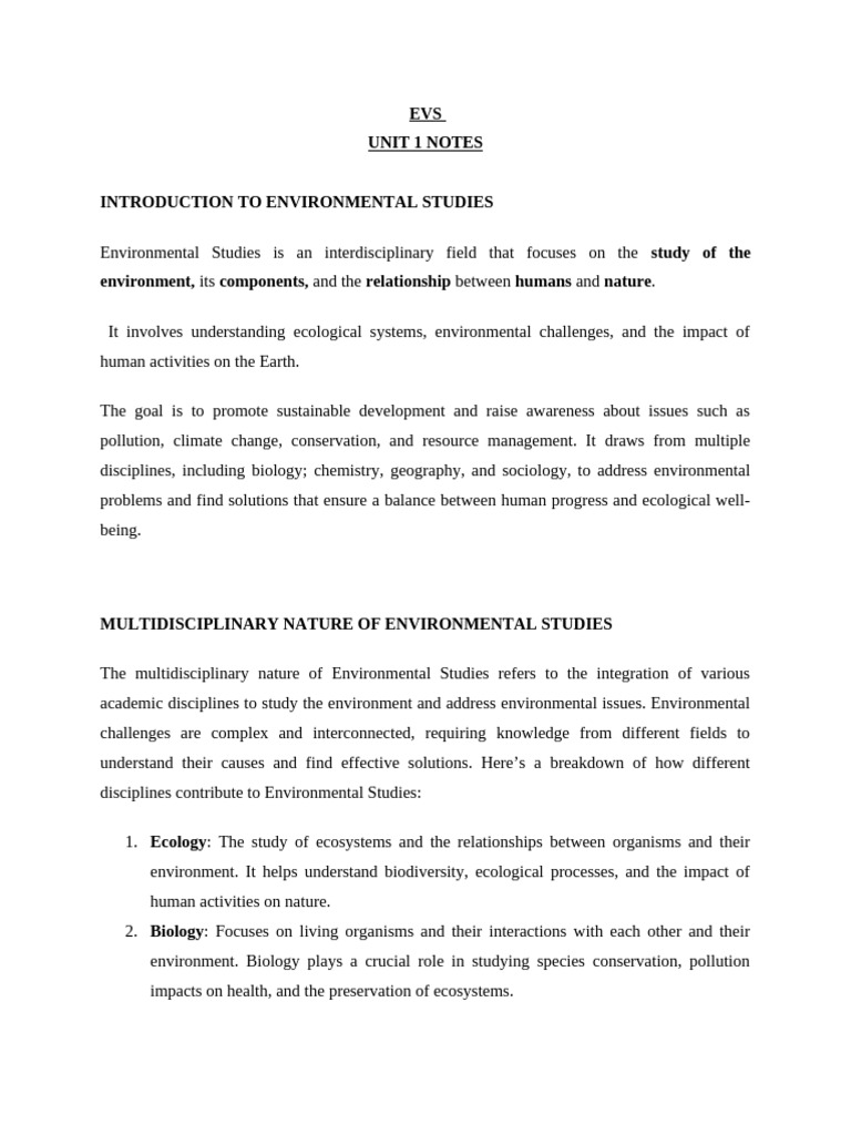 Introduction to Environmental Studies | PDF | Deforestation | Renewable ...