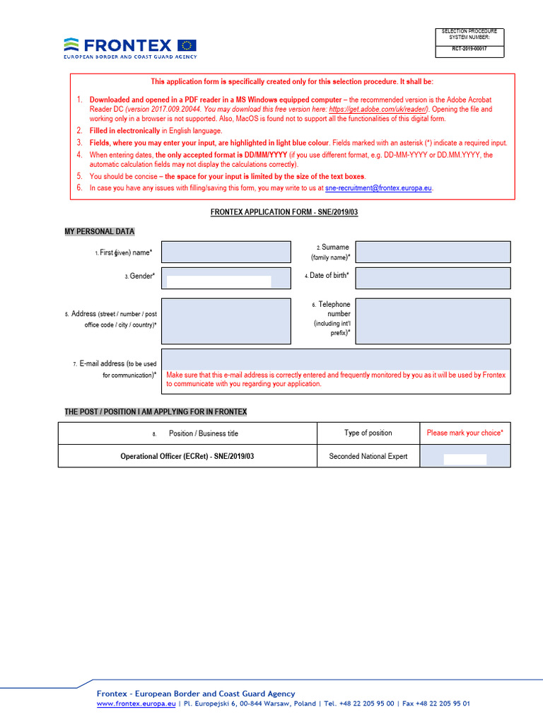 Application Form SNE 2019 03 | PDF