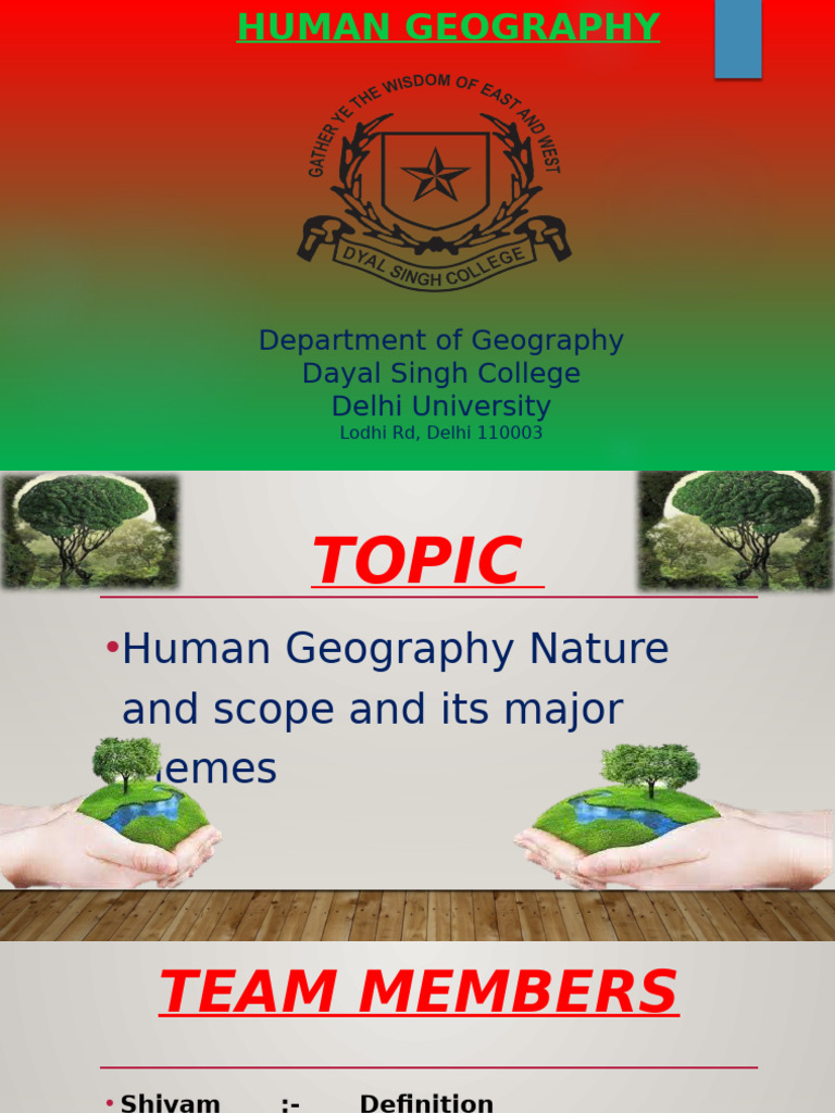 Scope and Themes of Human Geography | PDF | Geography | Human Migration