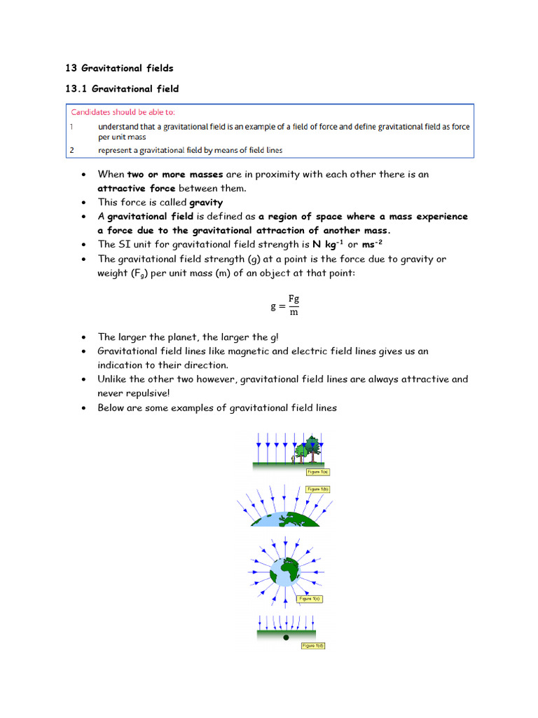 Understanding Gravitational Fields and Forces | PDF | Force | Gravity