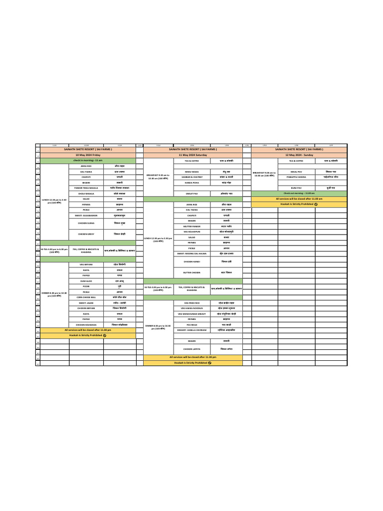 10,11,12 May Final Food | PDF