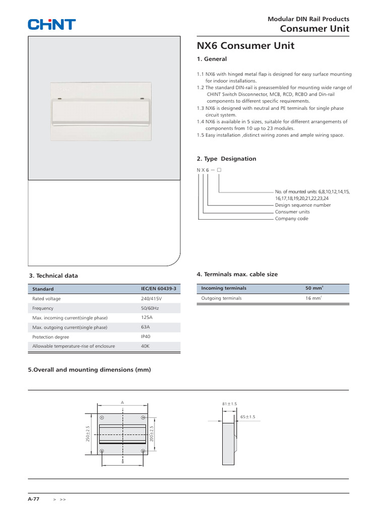 NX6 and NX9 Consumer Unit Overview | PDF | Electrical Wiring ...