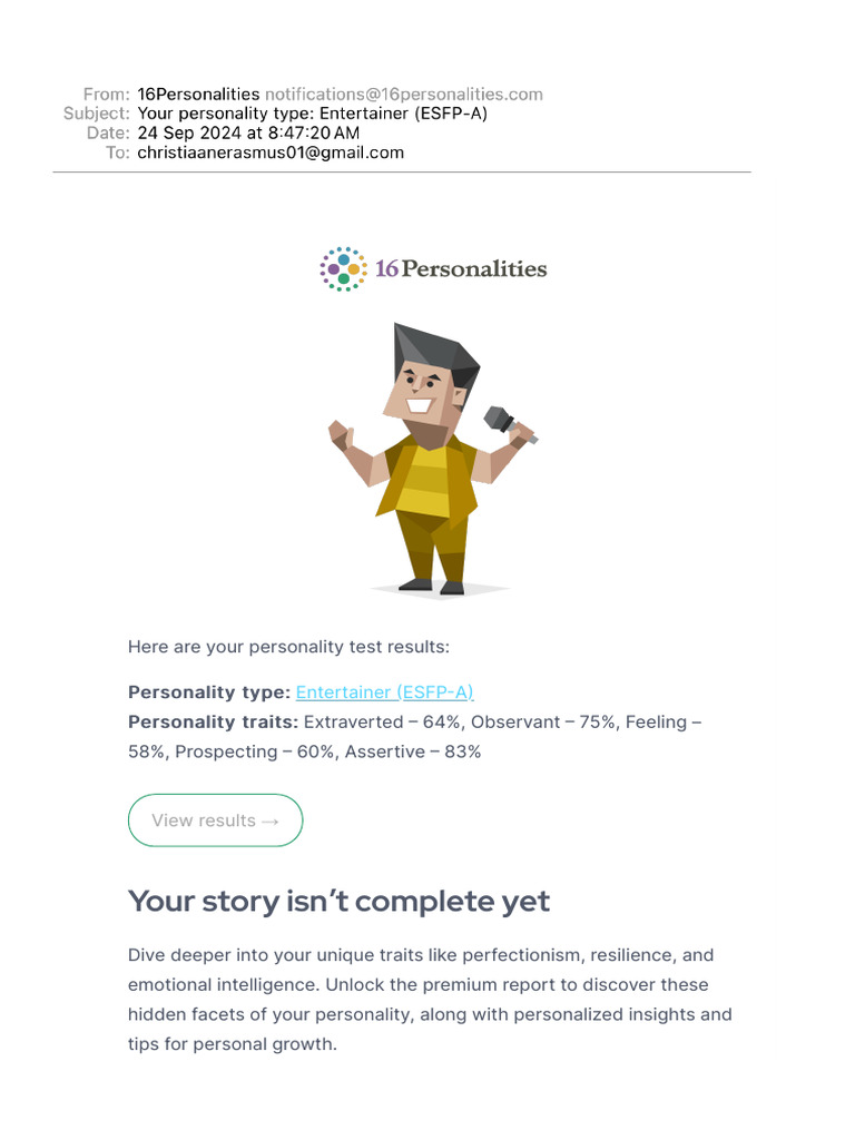 Your Personality Type: Entertainer (ESFP-A) | PDF | Personality Type ...