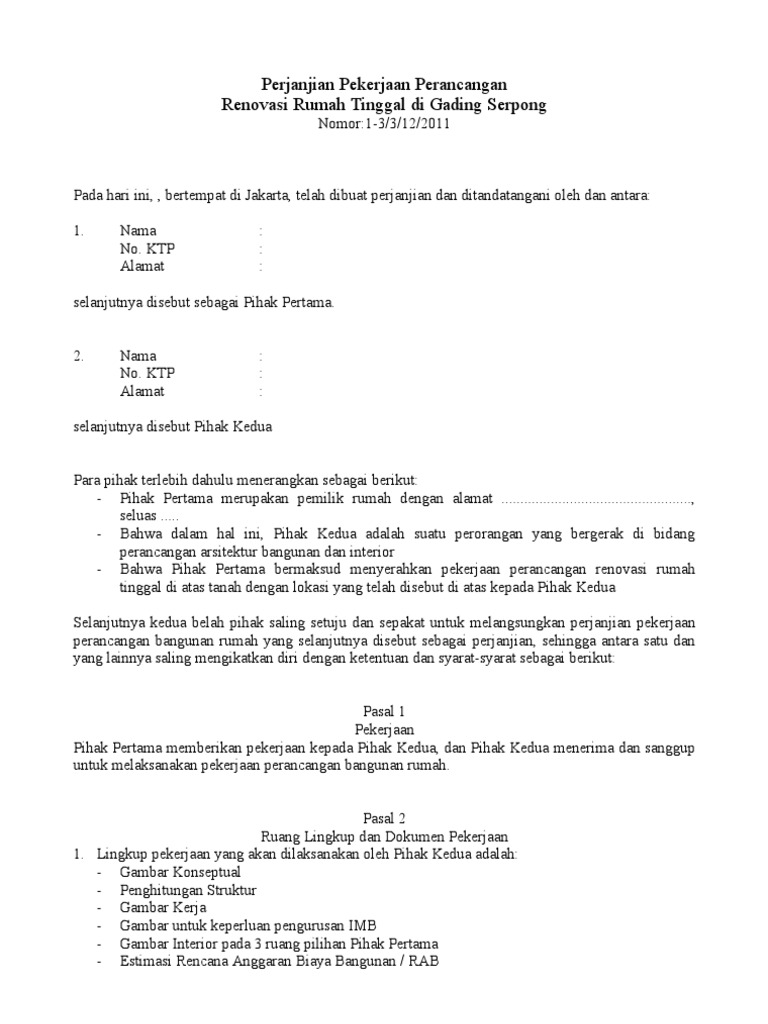 Kontrak Kerja Design PDF
