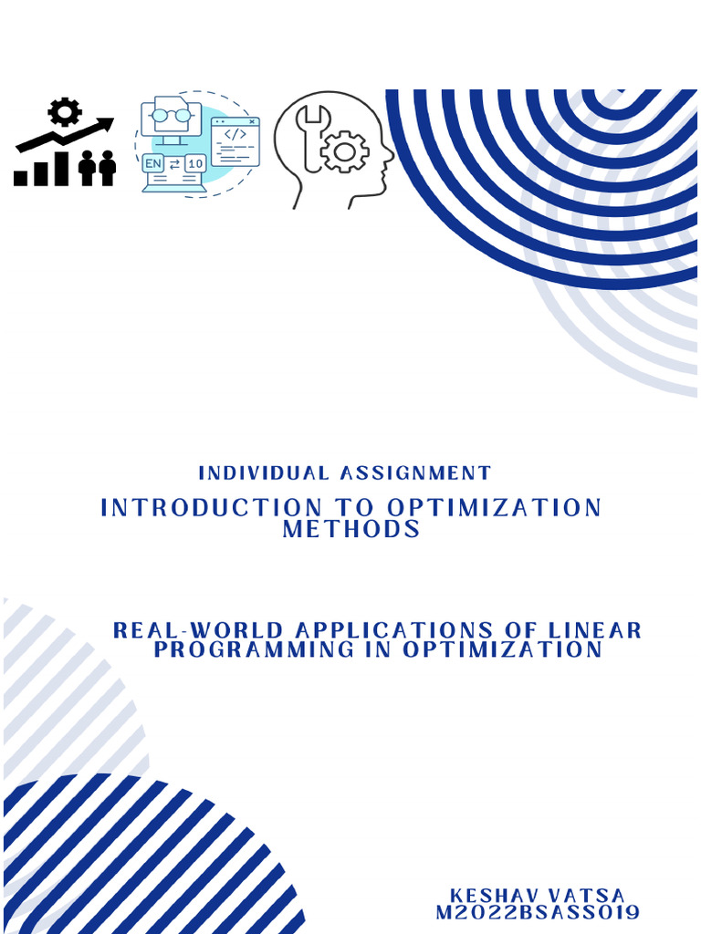 Optimisation Assignment - M2022BSASS019 | PDF | Mathematical ...