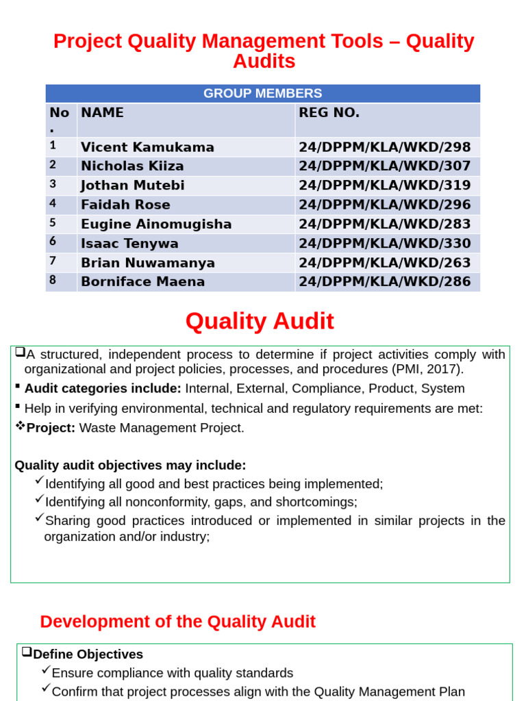 Quality Audits in Project Management | PDF | Audit | Project Management