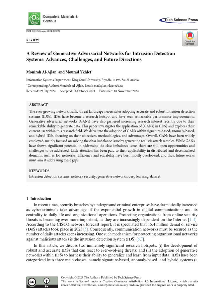 A Review of Generative Adversarial Networks For Intrusion Detection ...