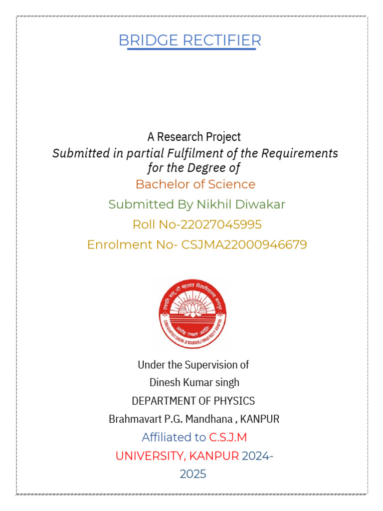 Bridge Rectifier Research Project | PDF | Rectifier | Direct Current