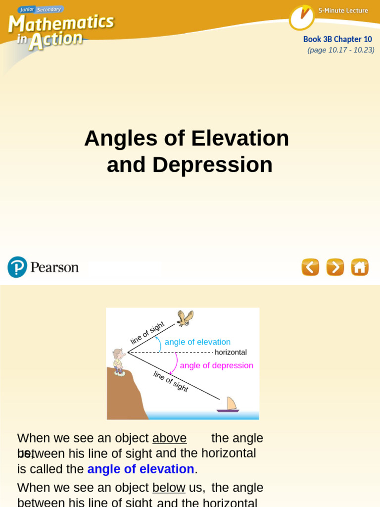 Angles of Elevation and Depression Explained | PDF | Geometry ...