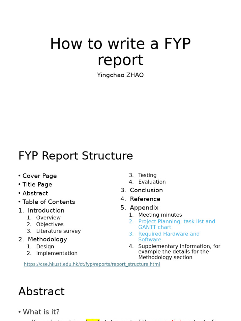 FYP Report Writing Guide | PDF | Methodology | Cognition