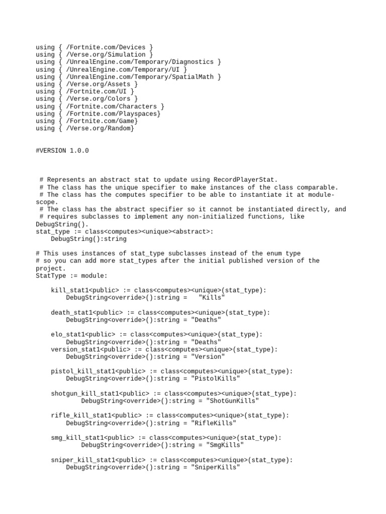 Player Stats Management in Fortnite | PDF | Class (Computer Programming ...